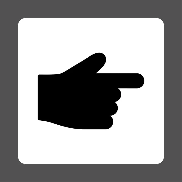 索引手指扁平黑色和白色圆形按钮 — 图库矢量图片
