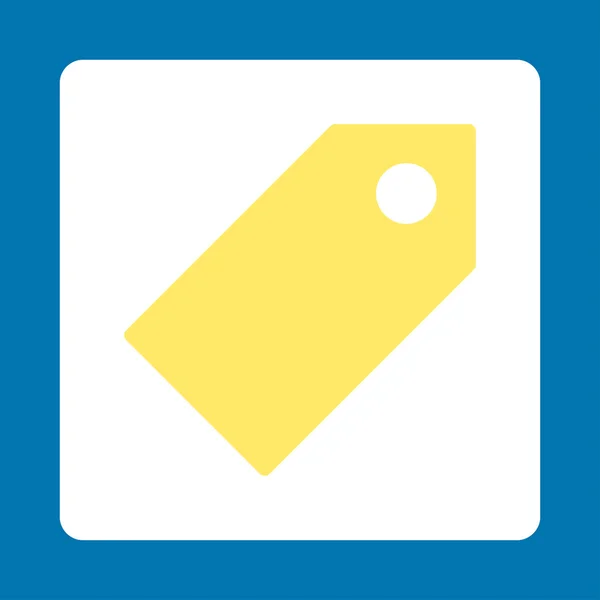 Tag plana cores amarelas e brancas botão arredondado —  Vetores de Stock