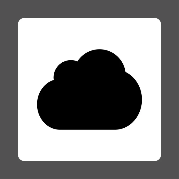 Nube plana de colores blanco y negro botón redondeado — Vector de stock