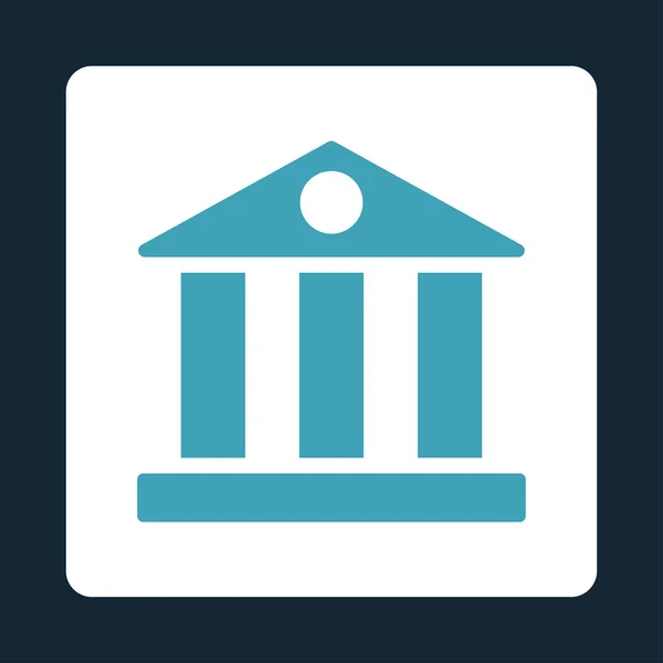 銀行のフラット ブルーと白の色の丸いボタン — ストックベクタ