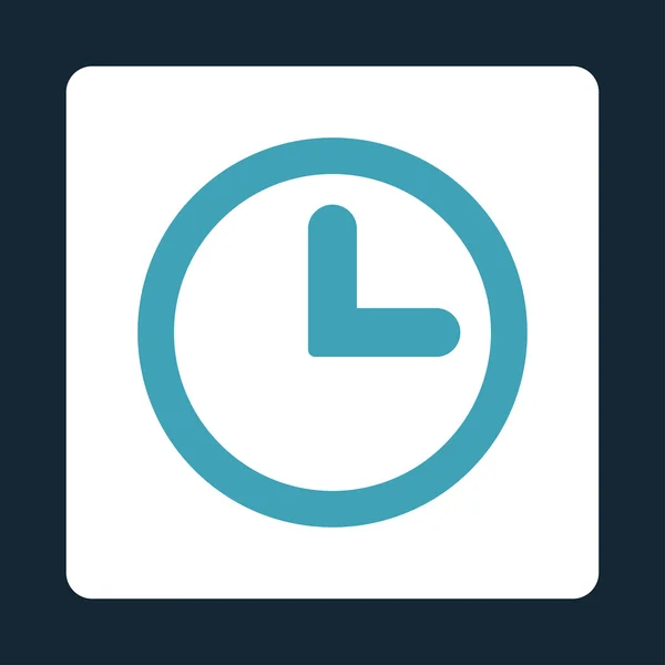 Horloge plat bleu et blanc couleurs bouton arrondi — Image vectorielle