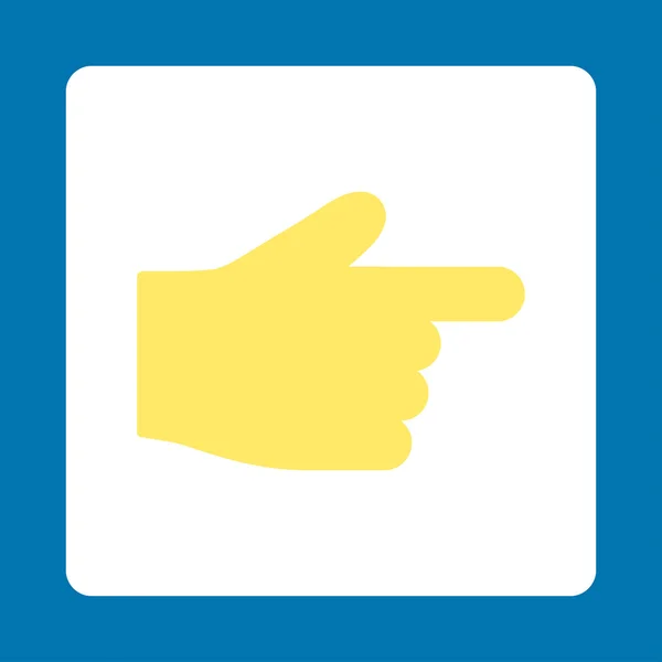 索引手指扁平黄色和白色圆形按钮 — 图库矢量图片