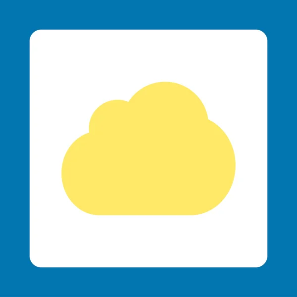 Облако плоского желтого и белого цветов округлая кнопка — стоковый вектор