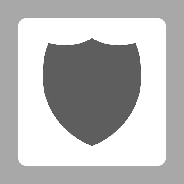 Escudo plano gris oscuro y blanco colores botón redondeado — Vector de stock