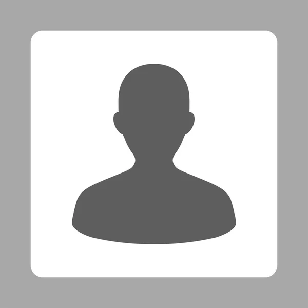 ユーザー フラット暗い灰色と白の色の丸いボタン — ストックベクタ
