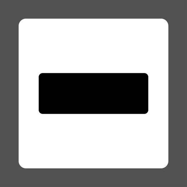 Abzüglich flacher Schwarz-Weiß-Farben abgerundeter Knopf — Stockvektor