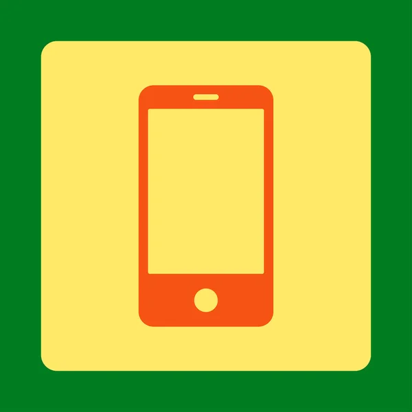 Smartphone plat orange et jaune couleurs bouton arrondi — Image vectorielle