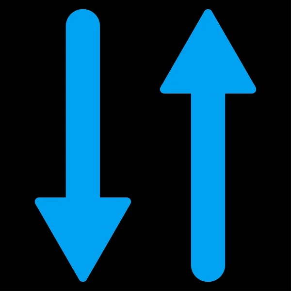 Setas Troca Vertical plana ícone de cor azul —  Vetores de Stock