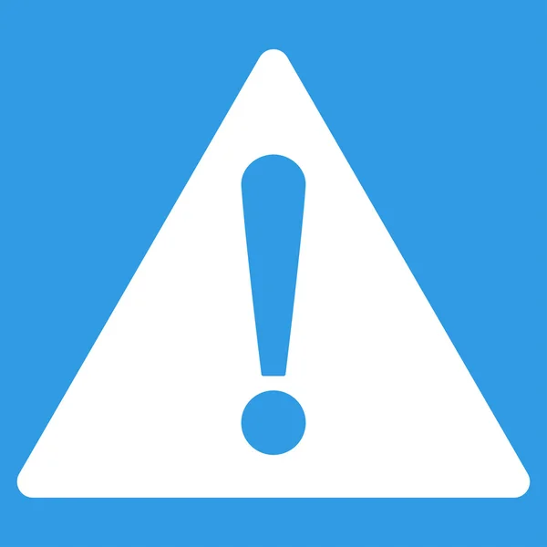 Platte witte kleur waarschuwingspictogram — Stockvector