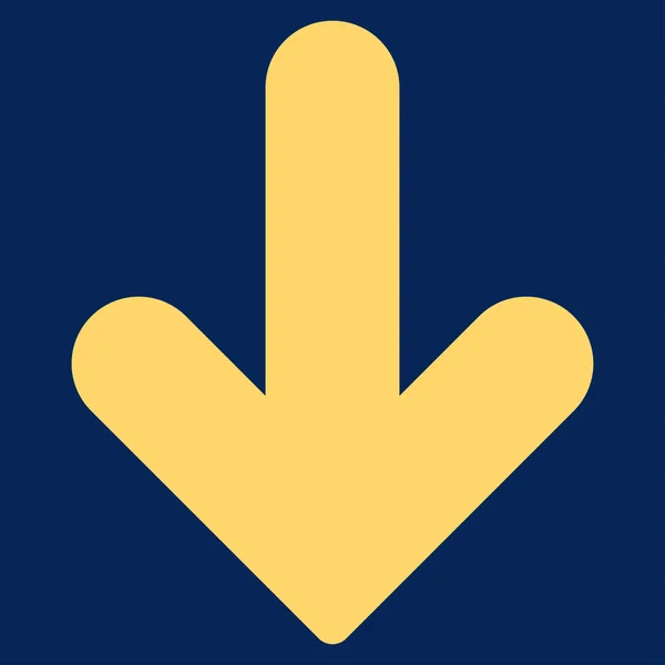 Arrow Down flat yellow color icon — Stock Vector