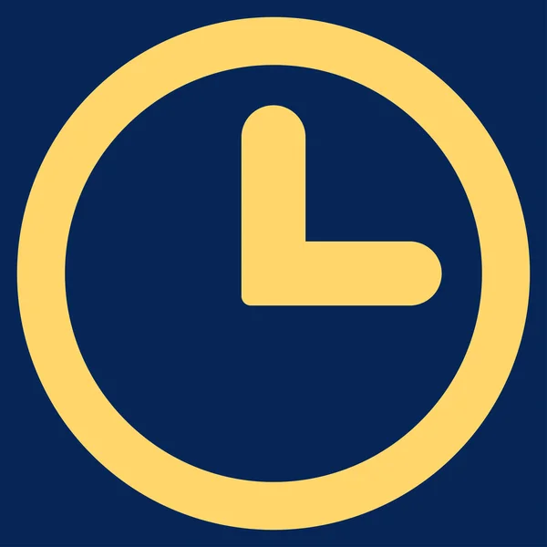 Horloge icône de couleur jaune plat — Image vectorielle
