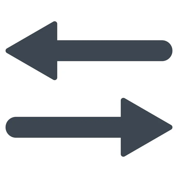 Arrows Exchange Horizontal flat smooth blue color icon — Stockový vektor