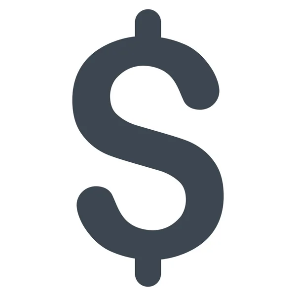 Dollar plat glad blauw pictogram — Stockvector