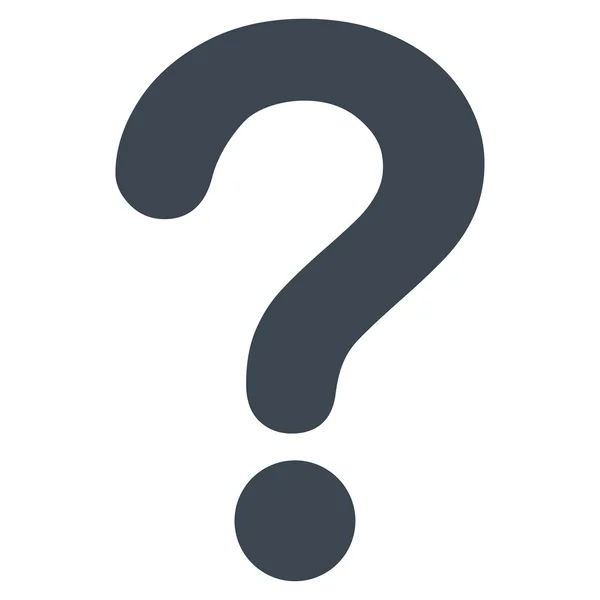 Pregunta plana liso icono de color azul — Vector de stock