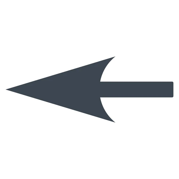 Sharp Flèche gauche plat icône de couleur bleue lisse — Image vectorielle