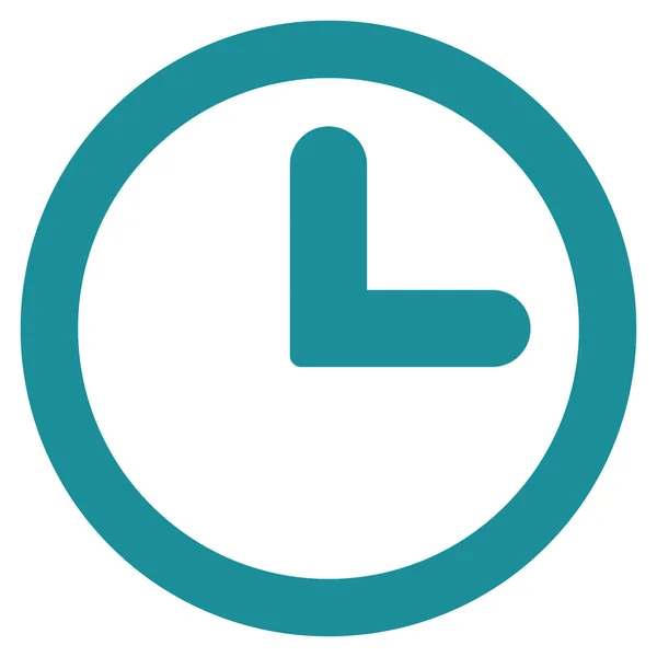 Relógio plana ícone de cor azul suave — Vetor de Stock