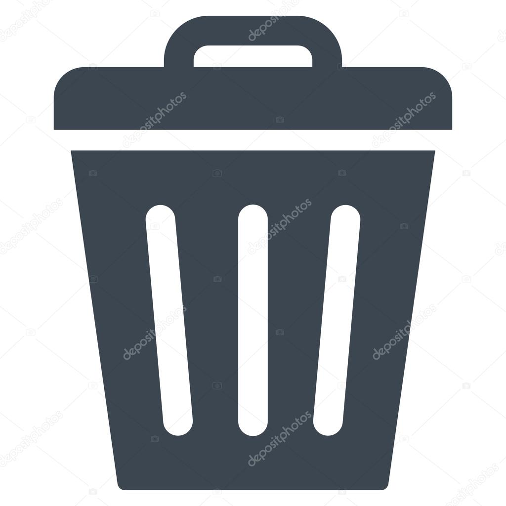 Trash Can flat smooth blue color icon