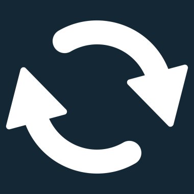 Yenileme düz beyaz renk simgesi