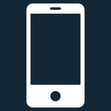 Smartphone düz beyaz renk simgesi