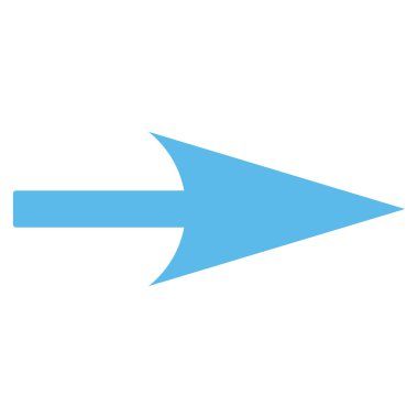 Ok ekseni X düz mavi renk simgesi