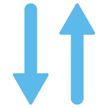 Oklar Exchange dikey düz mavi renk simgesi