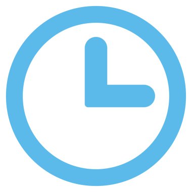 Saat düz mavi renk simgesi