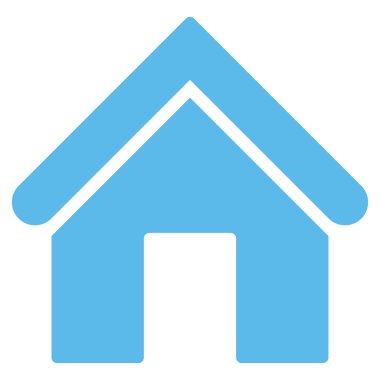 Ev düz mavi renk simgesini