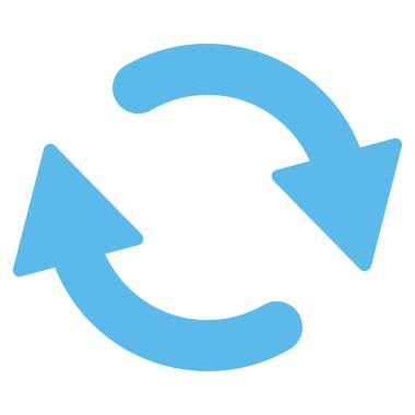 Yenileme düz mavi renk simgesi