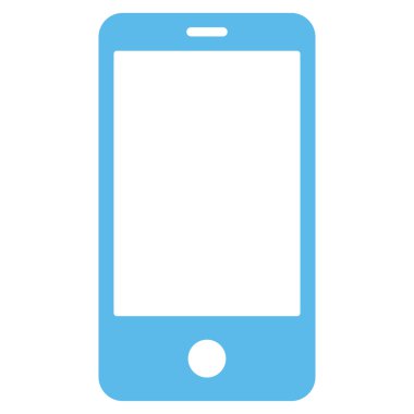 Smartphone düz mavi renk simgesi