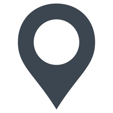 Harita işaretleyici düz düz mavi renk simgesi