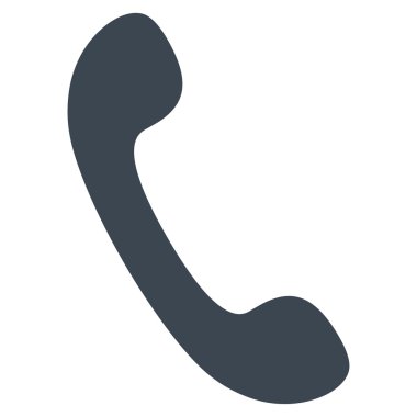Telefon düz düz mavi renk simgesini