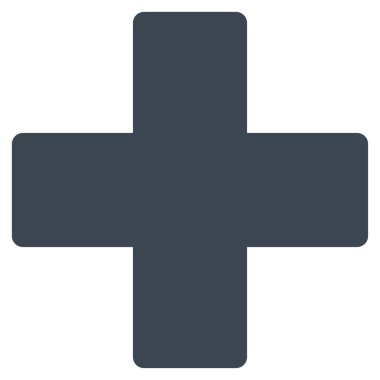 Artı düz düz mavi renk simgesi