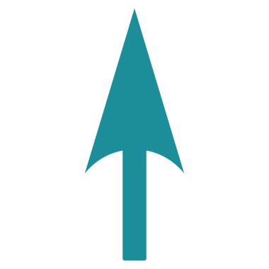 Ok eksen Y düz yumuşak mavi renk simgesi