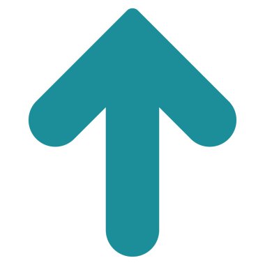 Ok yukarı düz yumuşak mavi renk simgesi