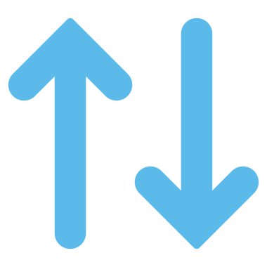 Dikey düz mavi renk simgesi ters çevir