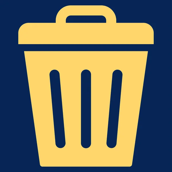 Lixo lata ícone de cor amarela plana — Fotografia de Stock