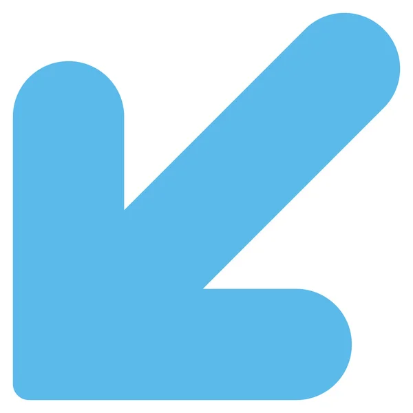 Arrow Down Left flat blue color icon — Stock Photo, Image