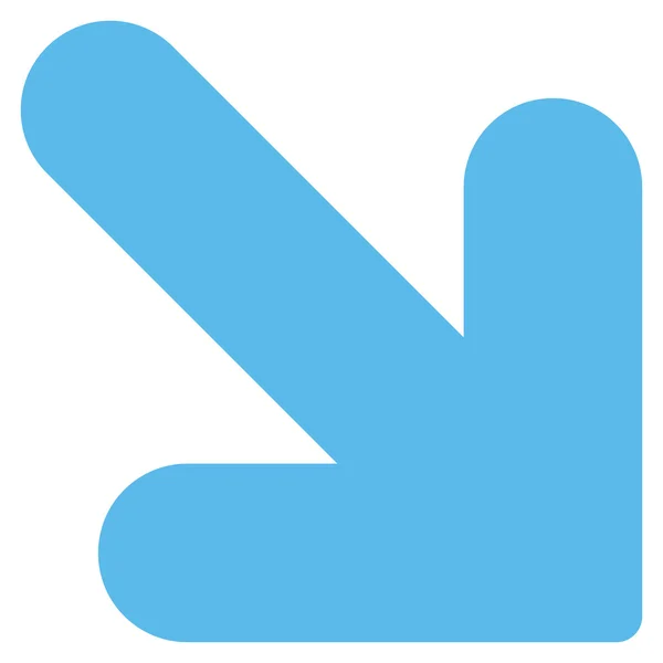 Arrow Down Right flat blue color icon — Stock Photo, Image