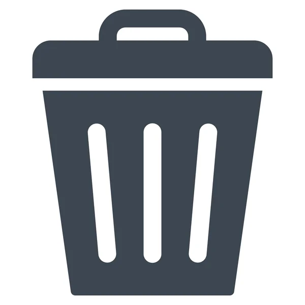 Trash Can flat smooth blue color icon — Stock Photo, Image