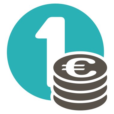 Euro sikke sütun simgesi Bicolor Euro bankacılık kümesi'nden