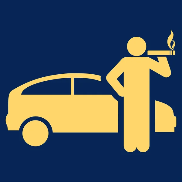 Raucher-Taxifahrer-Ikone aus Business-Bicolor gesetzt — Stockfoto