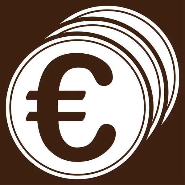 ユーロ銀行二色セットからユーロ コイン アイコン — ストック写真