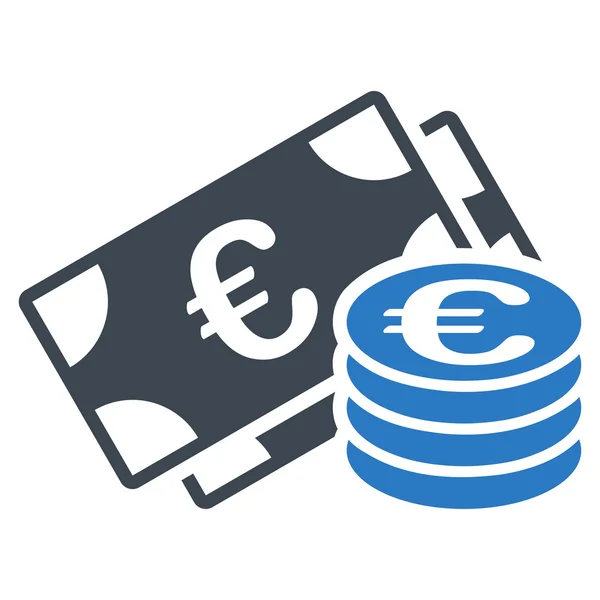 Icono de efectivo en euros de BiColor Euro Banking Set —  Fotos de Stock