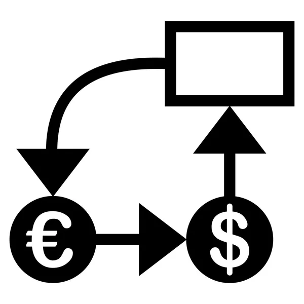 Flussdiagramm-Symbol aus zweifarbigem Euro-Banking-Set — Stockfoto