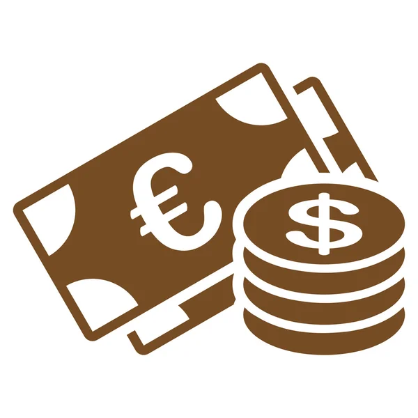 Monete Dollaro icona BiColor Euro Banking Set — Foto Stock