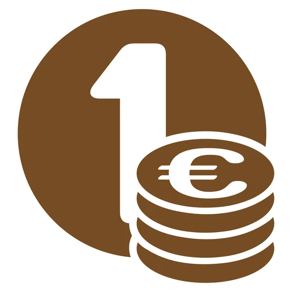 Eurons mynt kolumnen ikonen Bicolor Euro Banking set — Stockfoto