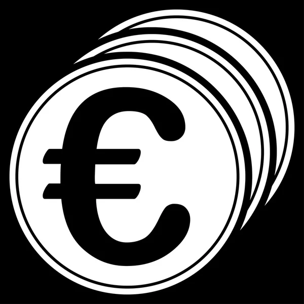 欧元硬币图标从欧元银行设置双色 — 图库照片
