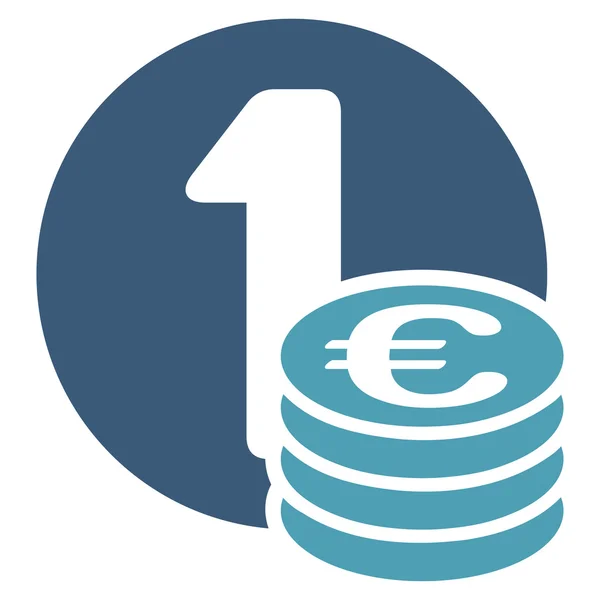Ícone de coluna de moedas de euro do BiColor Euro Banking Set — Fotografia de Stock