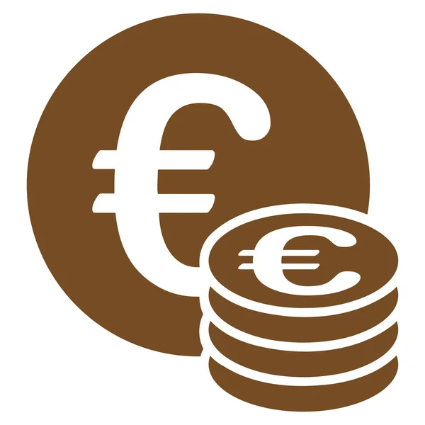Euro moneta stos ikona z Bicolor Euro Banking zestaw — Zdjęcie stockowe