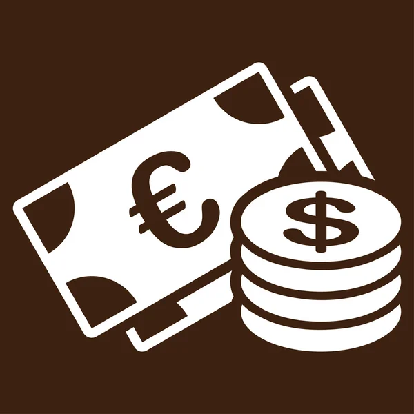 Dollarmünzen-Symbol aus zweifarbigem Euro-Banking-Set — Stockfoto